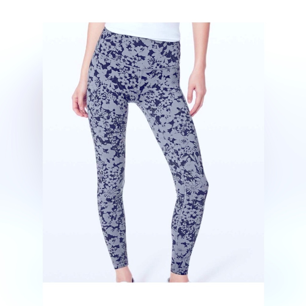 lululemon athletica Navy and Light Gray Floral High-Rise Leggings